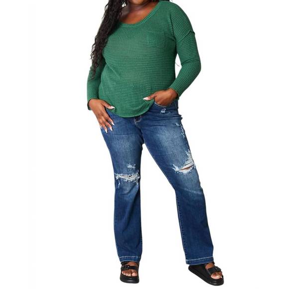 NEW CULTURE CODE full size scoop neck patch pocket top in dark green - Picture 8 of 8